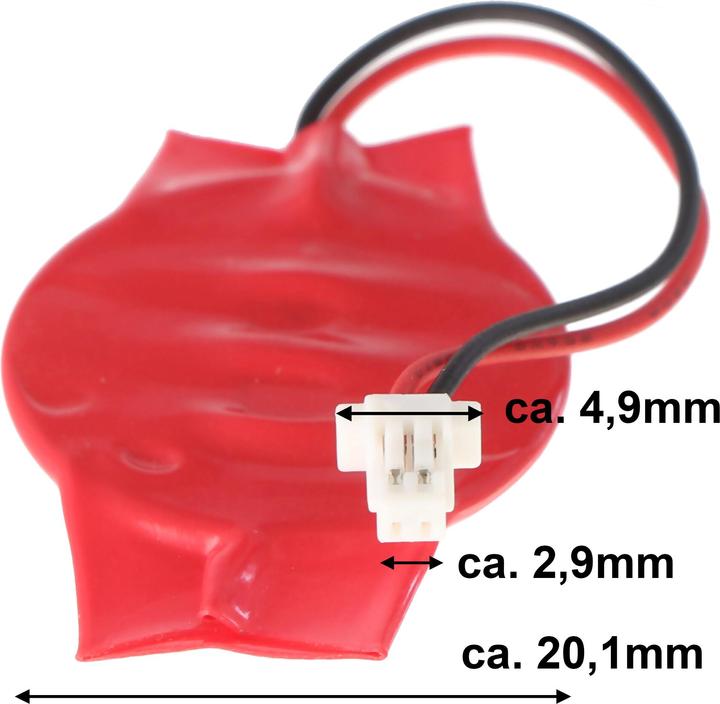Actual product image AccuCell CMOS Batterie CR2016 mit Stecker (1 pcs., CR2016, 90 mAh)