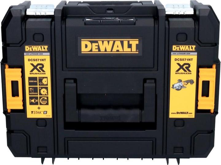 Produktbild DeWalt DCS 571 D2 Akku Handkreissäge 18 V 115 mm Brushless + 2x Akku 2,0 Ah + Ladegerät + TSTAK