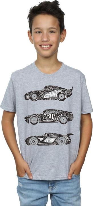 Immagine prodotto Disney Cars Text Racers Maglietta Ragazzi (140, 146)