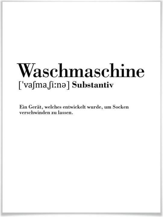 Produktbild Trenddeko Grammatik - Waschmaschine (80 x 100 cm)