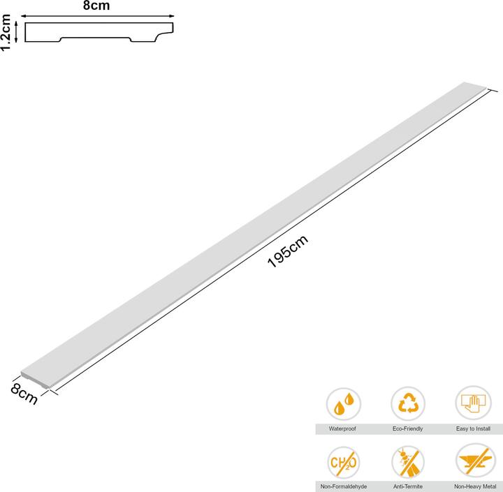 Actual product image Neu.Haus Skirting boards Coevorden set of 14 195x8 cm white (14 Piece)