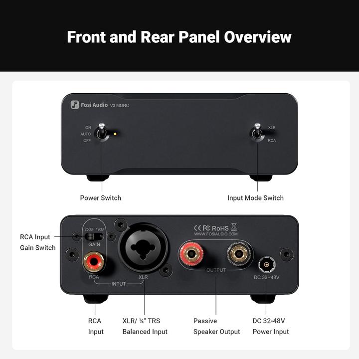 Produktbild Fosi Audio V3 Mono 48V5A (Endstufe)