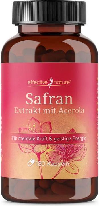Effective Nature Safran Extrakt mit Acerola (180 Stück, Kapseln, 180 g)
