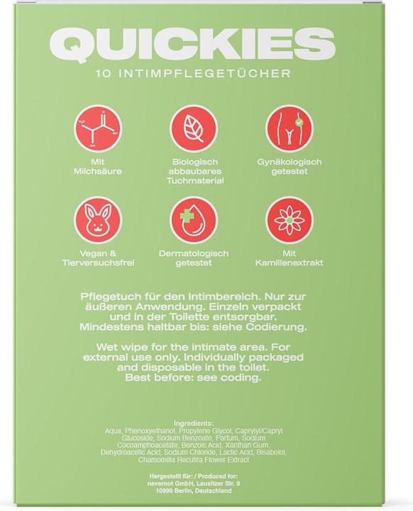 Actual product image NeverNot Quickies (275.63 ml, Intimate wipes)