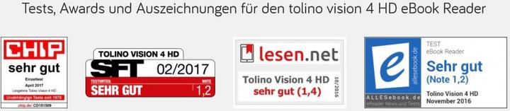 Immagine prodotto tolino vision 4 HD (6", 8 GB, Nero)
