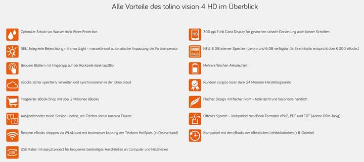 Immagine prodotto tolino vision 4 HD (6", 8 GB, Nero)