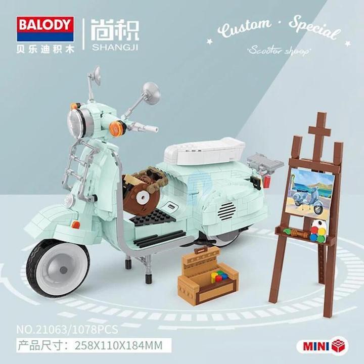 Actual product image Balody 21063 - Vespa Blue (1078 pieces)