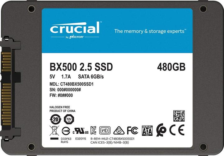 Produktbild Crucial BX500 (480 GB, 2.5")