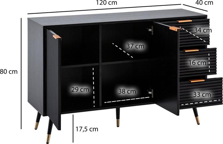 Produktbild Wohnling Sideboard (120 x 80 x 40 cm)
