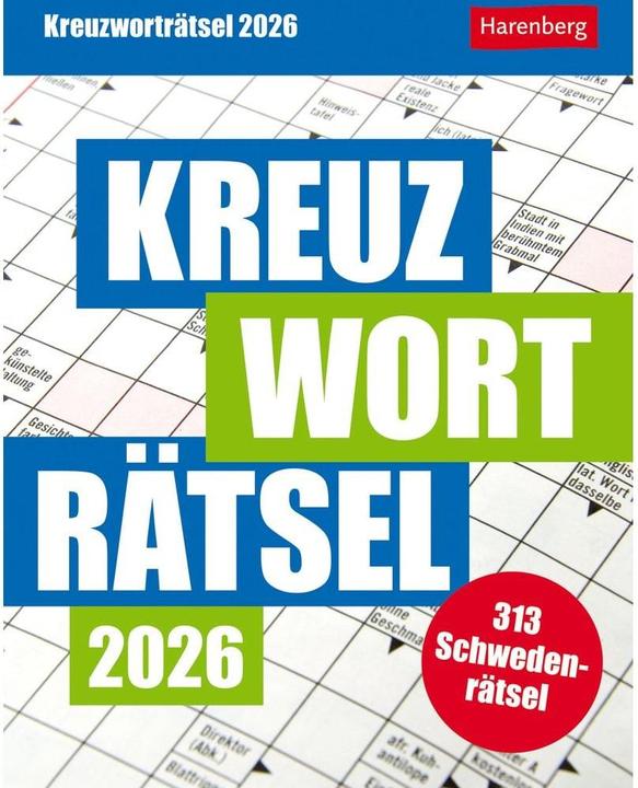 Produktbild Harenberg Kreuzworträtsel Tagesabreisskalender 2026 (Harter Einband, Deutsch)
