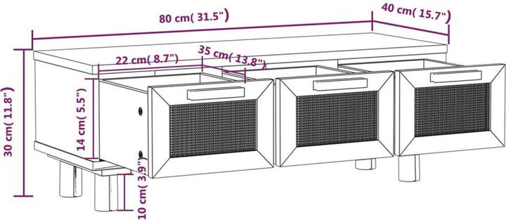Produktbild VidaXL Vural (80 x 40 x 30 cm)