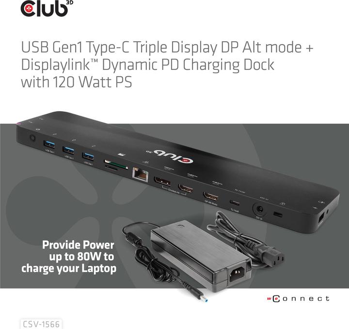 Productafbeelding Club 3D CSV-1566 (USB-C, 4 Havens)