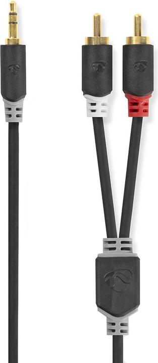 Produktbild Nedis CABW22200AT20. Anschluss 1: 3.5mm, Anschluss 2: 2 x RCA, Kabelmaterial: Kupferverkleidetes Aluminiu (2 m)