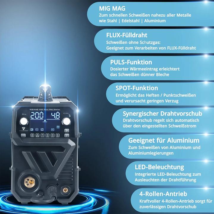 Produktbild Stahlwerk Schutzgas-Schweissgerät MIG MAG 200 Spot Puls Pro Digital IGBT 200 A