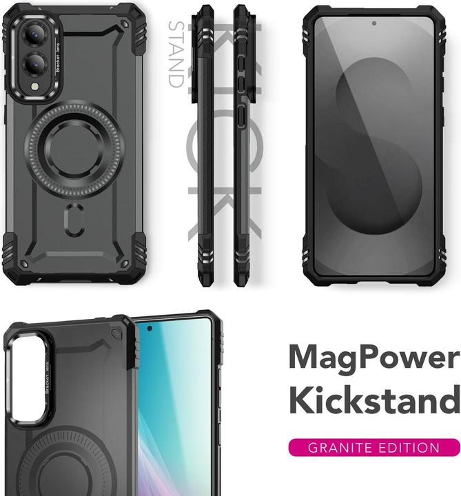 Image du produit Nalia Granite - Schlagfeste Panzer Hülle mit MagSafe & Kamera Standfuss - Military Cover (Samsung Galaxy S25 Edge)