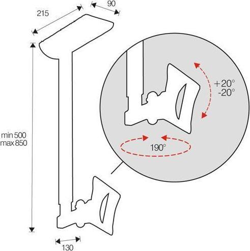 Produktbild OMB Deckenhalter, -40", Metall, schwarz / 1031 (Decke, 40", 20 kg)