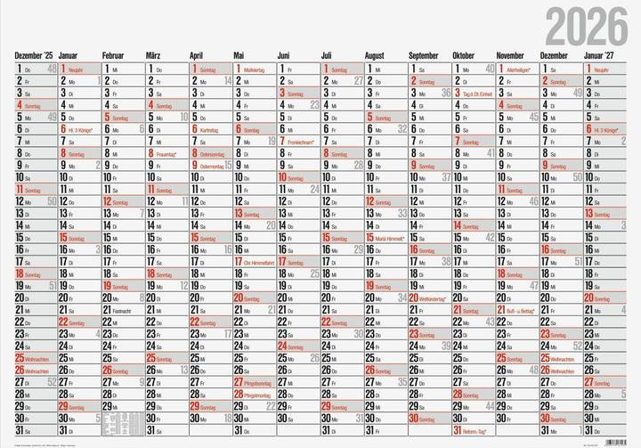Image du produit rido/id 7033660006 | Plakatkalender Mod. Office I 2026 | 980685 mm (Allemand)