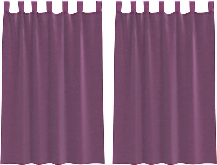 Image du produit VidaXL Rideaux en voile avec poches pour tringles 2 pcs. Violet (140 x 175 cm)