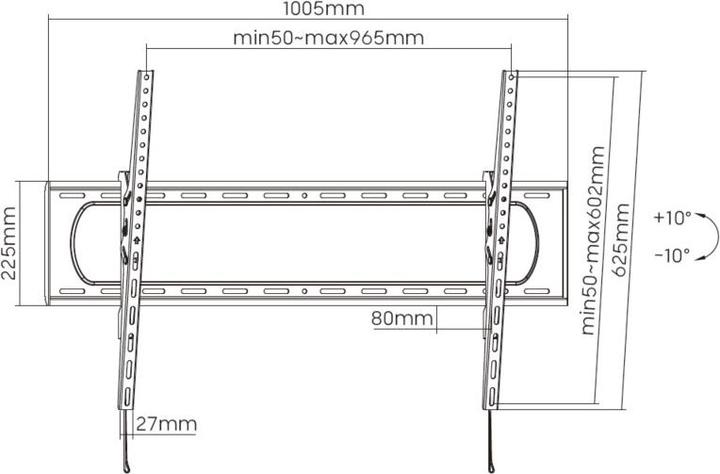 Productafbeelding equip Muurbevestiging 60"-120"/120kg 1TFT vast (Muur, 120", 120 kg)