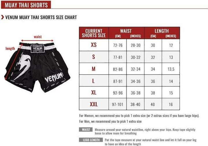 Actual product image Venum Classic Muay Thai Shorts - White/Black (M)