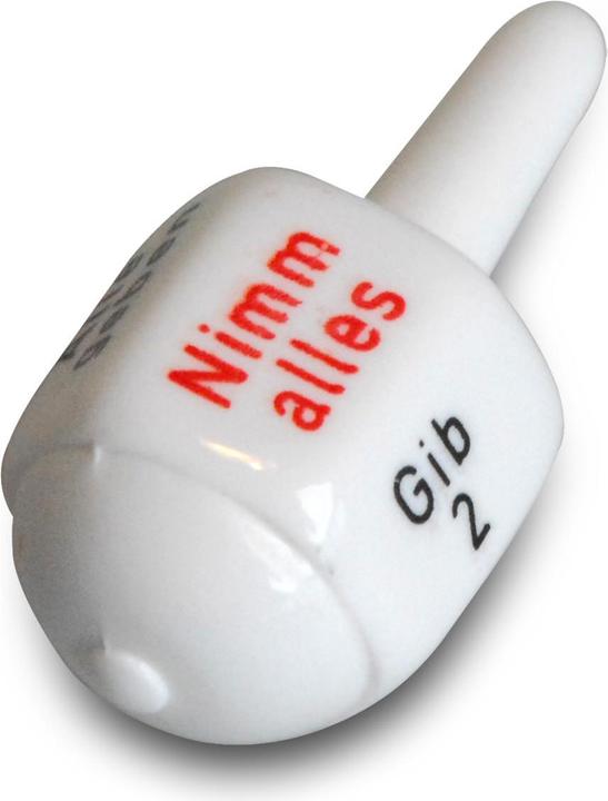 Produktbild Weible Würfel Nimm-Gib Acryl, weiss mit Prägungen rot und schwarz