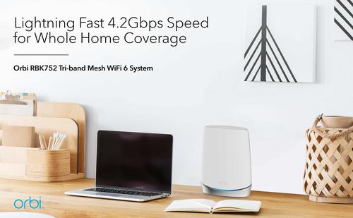 Productafbeelding Netgear Orbi WiFi 6 Mesh Systeem AX4200 (RBK752)