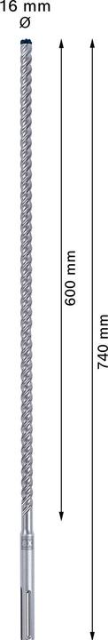 Produktbild Bosch Professional Zubehör EXPERT SDS max-8X Hammerbohrer, 16 x 600 x 740 mm (16 mm)