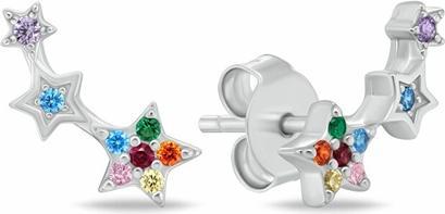 Brilio Silver - Gold-plated earrings with pearls and zircons EA426Y