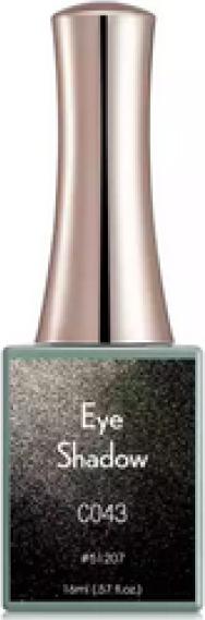 Canni Gellack Eye Shadow C043 UV/LED (Tiefschwarz Glitzer, Gel-Effekt Nagellack)