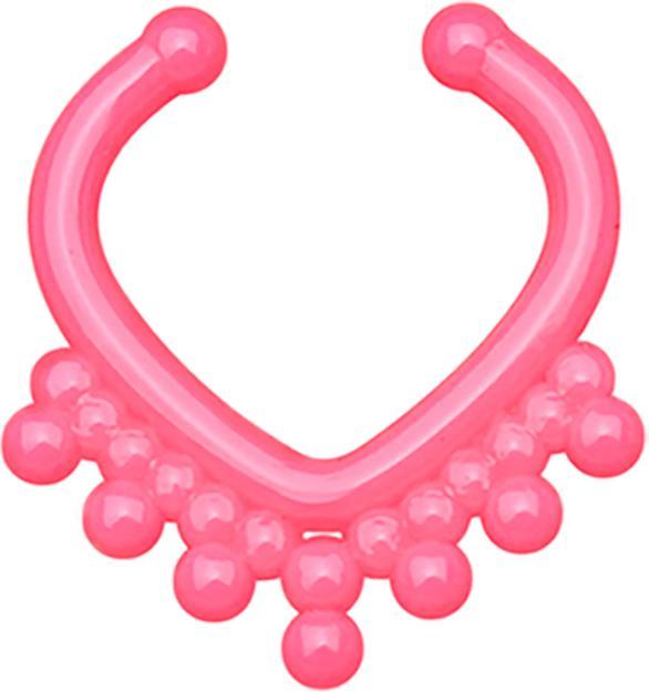 Star Piercing Fake Septum mit Kugel in Dreiecksform pink