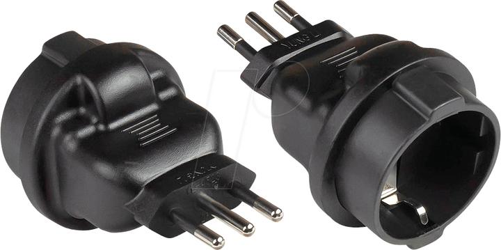 Actual product image Good Connections Power adapter Italy Mains plug type L (CEI 23-16, straight) to earthing contact socket type F (CEE