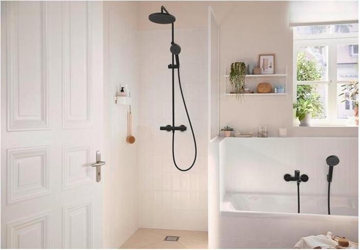 Image du produit hansgrohe HG Support de douche PORTER'S f Schl avec écrou conique noir mat