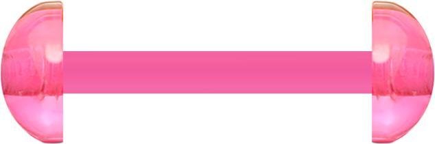 Star Piercing Barbell pink mit Kuppel (Bioflex, ohne Messing, Acryl)