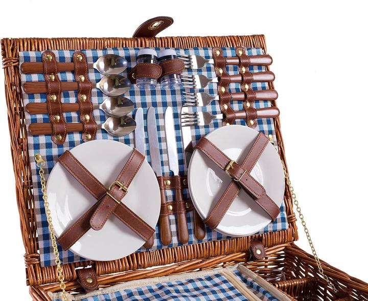 Produktbild EGenuss Handgefertigter Picknickkorb für 4 Personen
