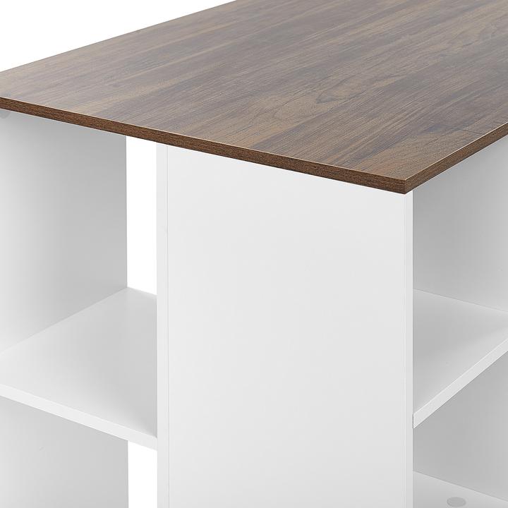 Image du produit Beliani Bureau blanc / bois foncé 120 x 60 cm DESE (120 x 60 x 75 cm)
