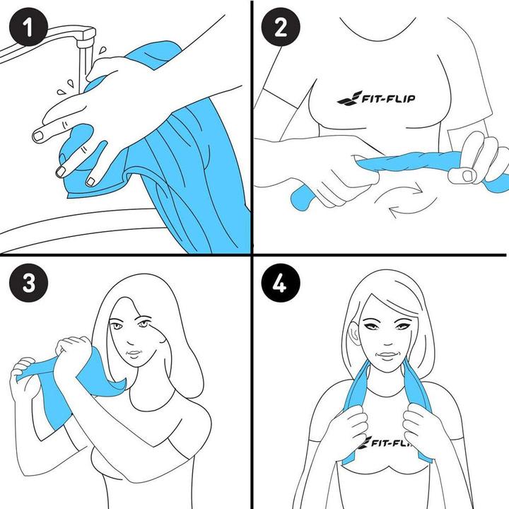 Immagine prodotto Fit-Flip Airflip Towel Kühlhandtuch Mikrofaser mit Tasche 100x30cm (100 x 30 cm)