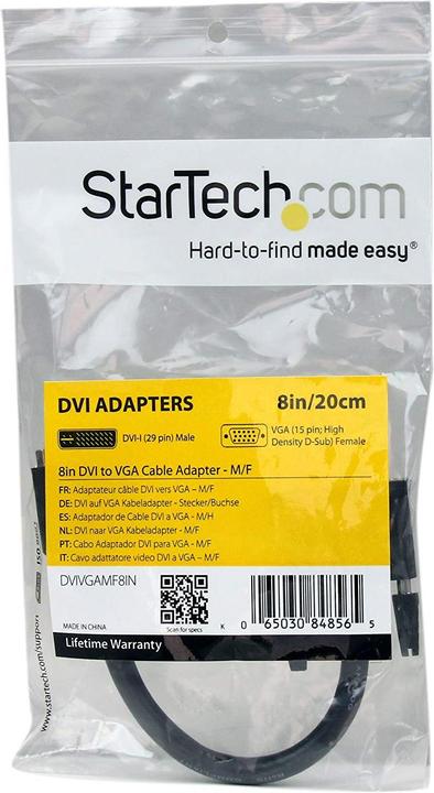 Actual product image StarTech DVI to (VGA, 20.30 cm)