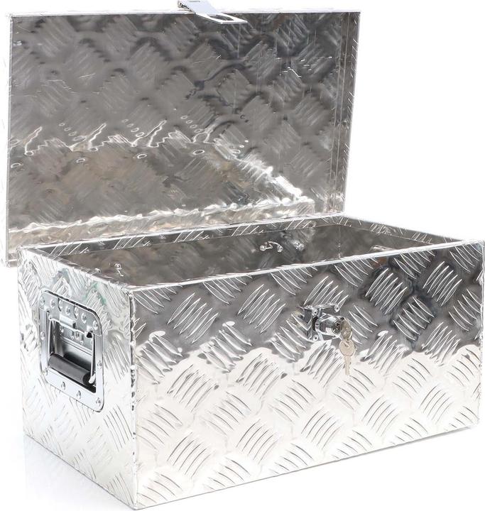 XPOtool Aluminium Tool Box 50.8x30.5x24cm Silver-coloured Transport Box Workshop Toolbox with Key