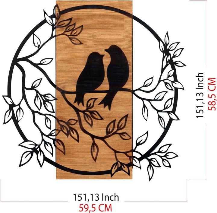 Produktbild Wallxpert Wanddekoration Vogel 59.5 cm x 58.5 cm