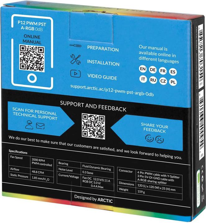 Actual product image Arctic P12 PWM PST A-RGB (120 mm, 1 x)