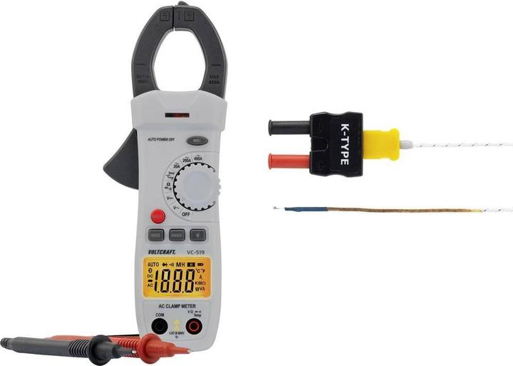 2 safety measuring leads - TE wire thermocouple (-20 to +230 °C) - TE measuring adapter - batteries - bag - operating instructions - ISO calibration certificate.