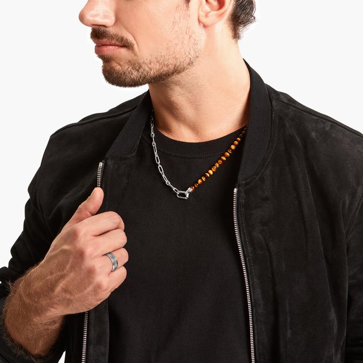Immagine prodotto Thomas Sabo Collana con perline marroni, argento annerito (Argento 925, 50 - 55 cm)