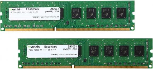 Actual product image Mushkin Essentials 997031 (2 x 8GB, 1600 MHz, DDR3-RAM, DIMM)