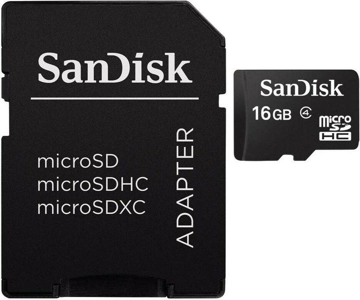 Actual product image SanDisk MicroSDHC+SD Adapt. 16GB (16 GB, microSDHC, UHS-I)
