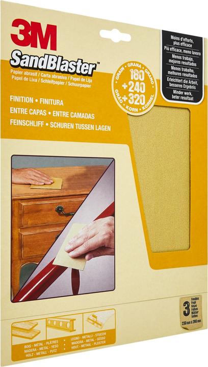 Image du produit 3M Jeu de papier abrasif (180, 240, 320)