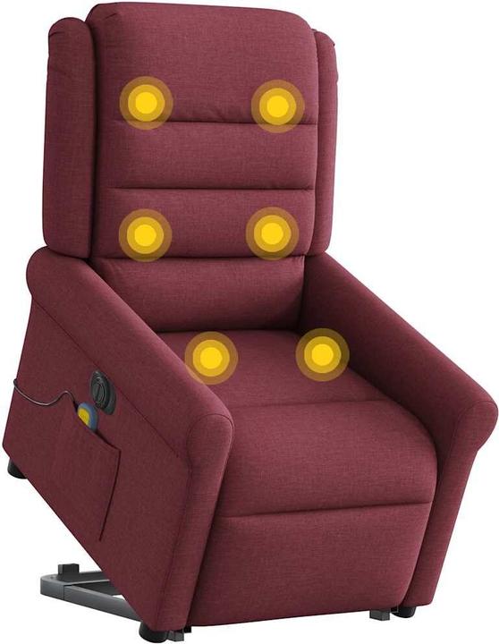 Actual product image VidaXL Electric massage chair with stand-up aid wine red fabric