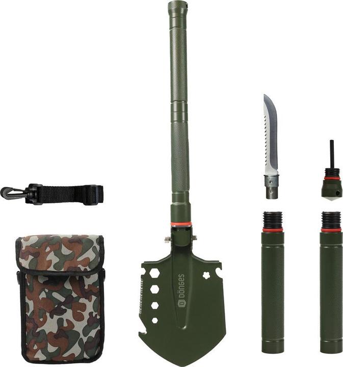 Produktbild Dönges Multifunktionaler Klappspaten All-in-One, in Camouflage Tasche, olivgrün