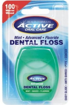 Actual product image Beauty Formulas Active Oral Care - Mint Dental Floss Dental Floss Mint Waxed With Fluoride 100 Metres (100 m)