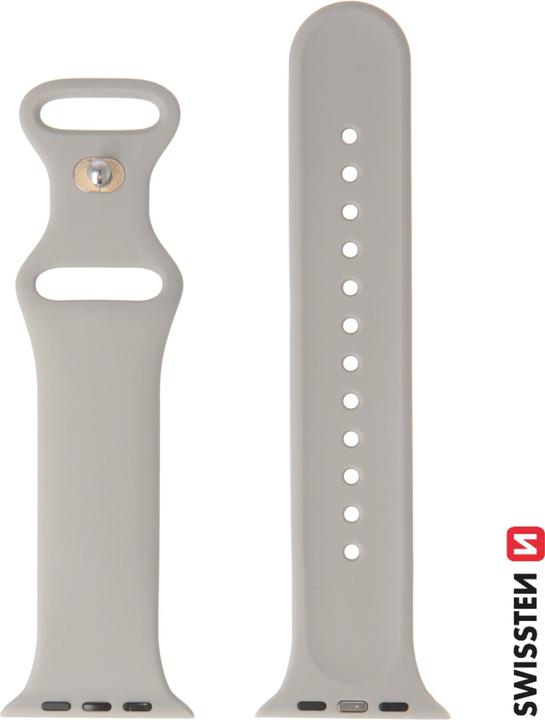 Actual product image Swissten Silicone Band for Apple Watch 42/44/45/49 mm Stone Grey (Silicone)