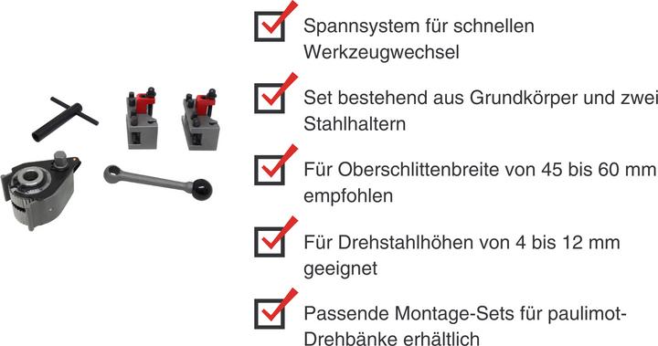 Produktbild Paulimot Schnellwechsel-Stahlhalter-Set, passend für "System Multifix", Grösse Aa